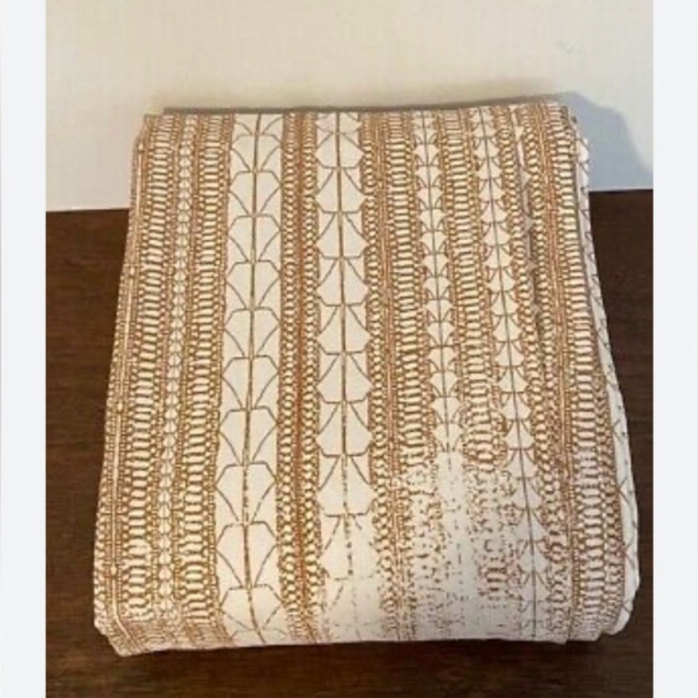 West Elm “Echo Print Gold Dust” 2 Drape Panels 48” x 84” Panels